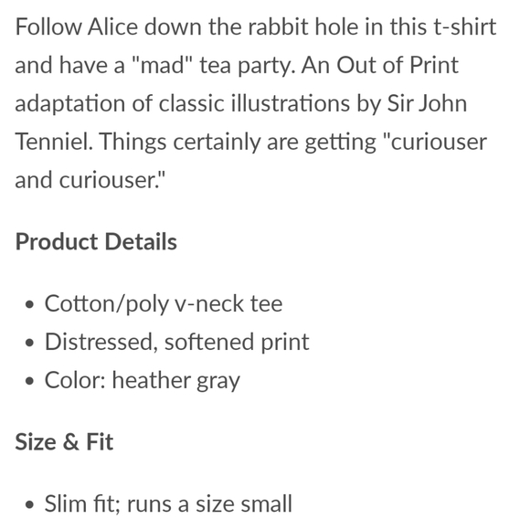 Like New! Alice in Wonderland Tee-Shirt size M - Picture 9 of 9